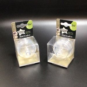 Tommee Tippee 0m+ Slow Flow Closer To Nature Baby Bottle Nipple 2 Count Lot Of 2